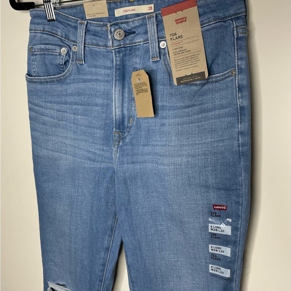 Levi's 726 Hypersoft High-rise Flare Jeans, Size 6 Long - Picture 9 of 10